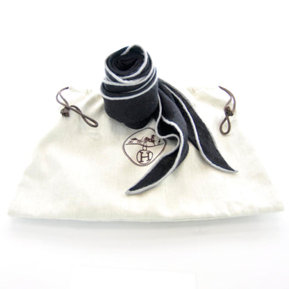 Hermes Cashmere Silk Scarf Black White 5 of 5
