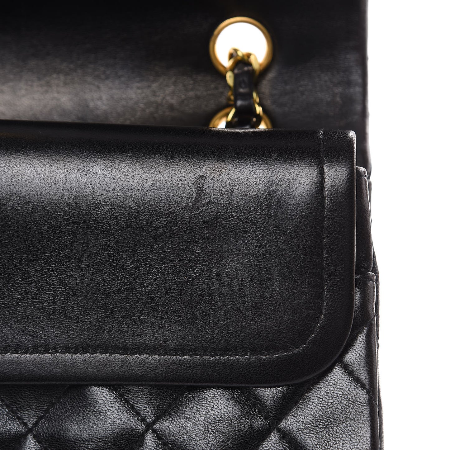 Lambskin Quilted Medium Double Flap Black