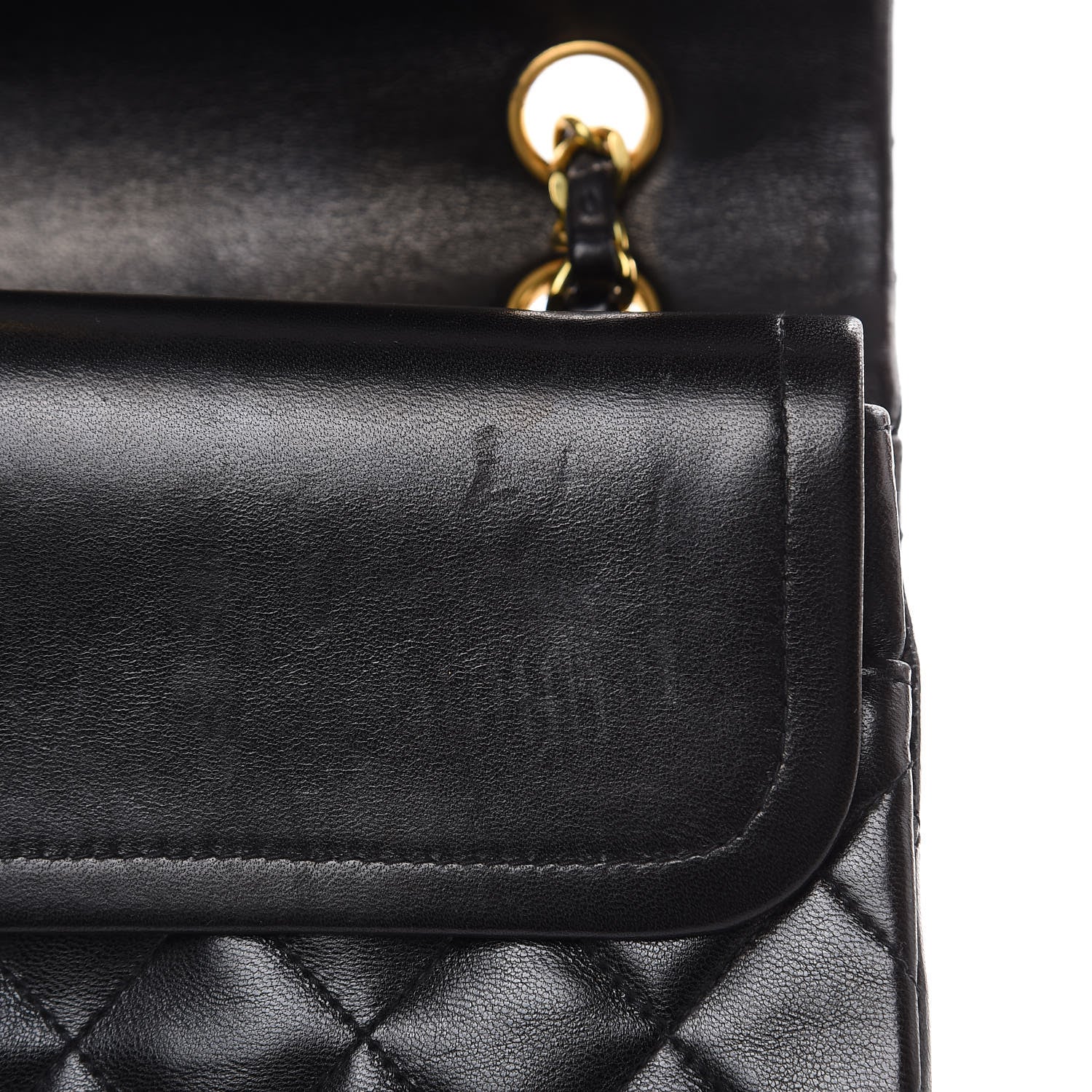 Chanel Lambskin Quilted Medium Double Flap Black 13 of 15