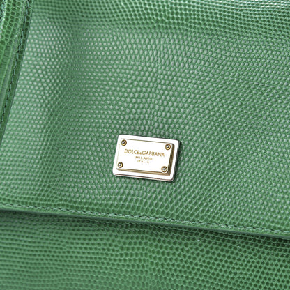 Dolce & Gabbana Iguana Calfskin Embossed Medium Miss Sicily Satchel Green 9 of 9