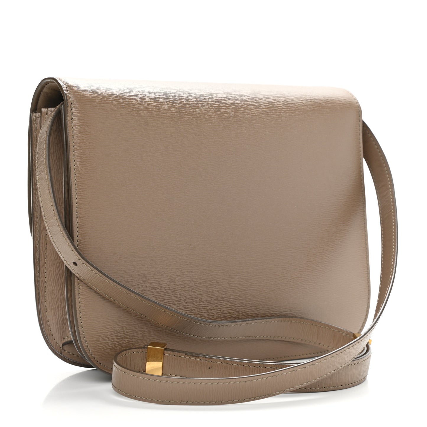 Liege Calfskin Medium Classic Box Flap Bag Taupe