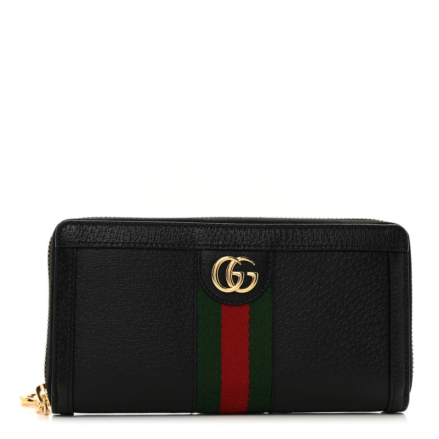 Gucci Calfskin Web Ophidia Zip Around Wallet Black 1 of 7