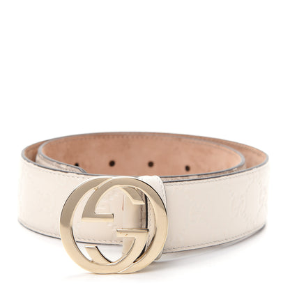 Gucci Guccissima Interlocking G Belt 70 28 Off White 1 of 7