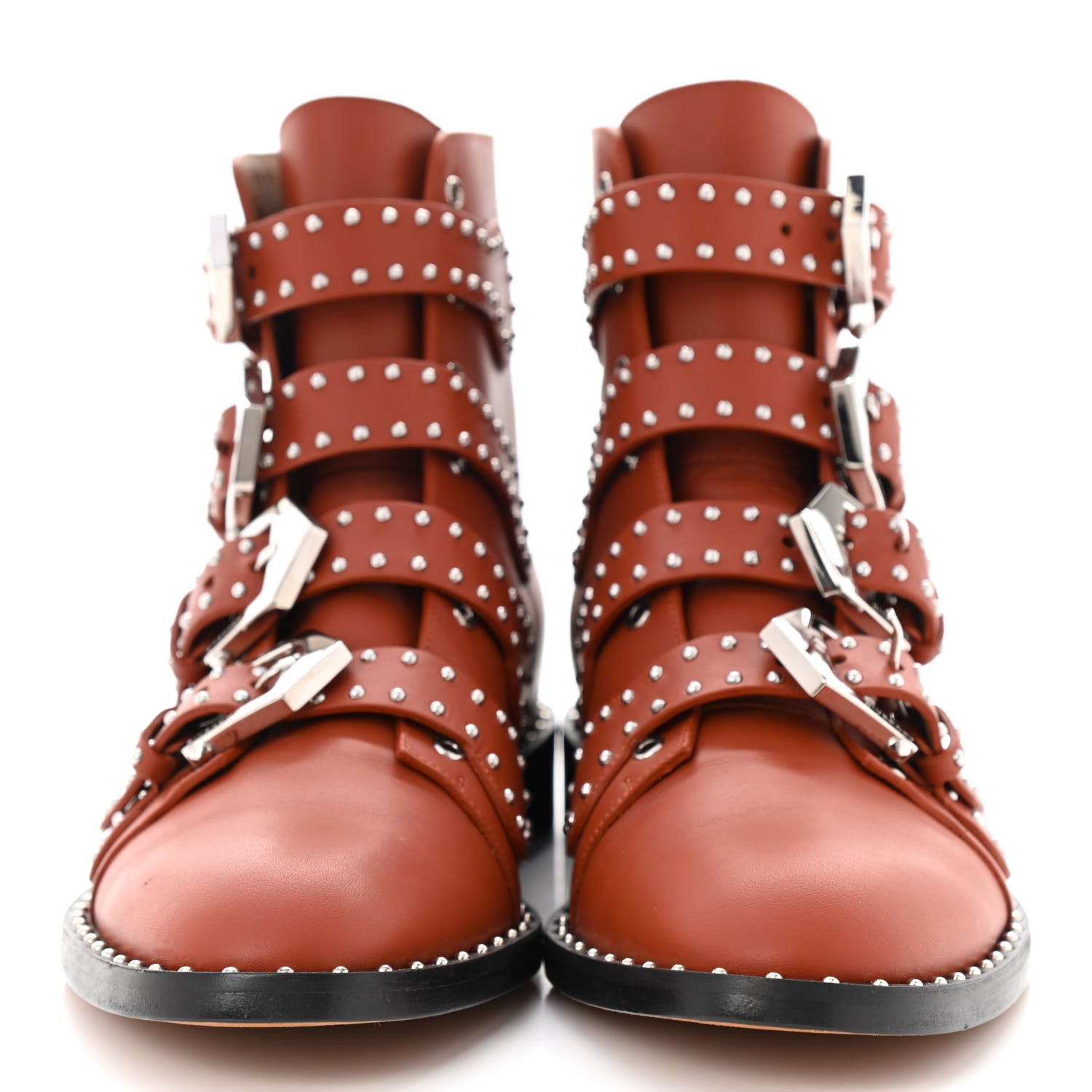 Givenchy Calfskin Studded Prue Buckle Bootie 36.5 Cognac 2 of 12