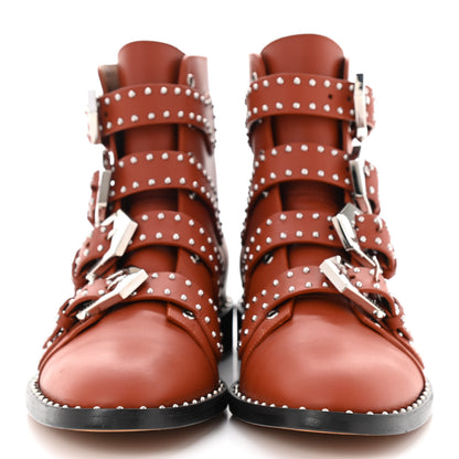 Givenchy Calfskin Studded Prue Buckle Bootie 36.5 Cognac 2 of 12