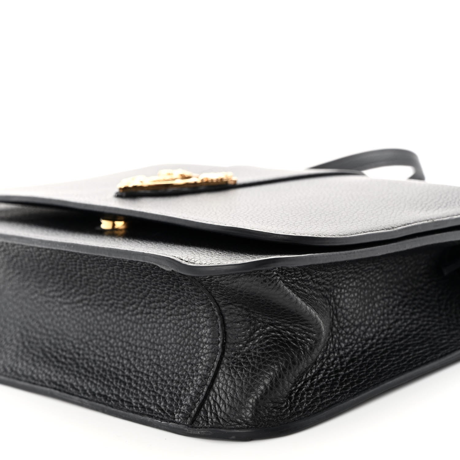 Versace Grainy Calfskin Virtus Chain Crossbody Black 9 of 9
