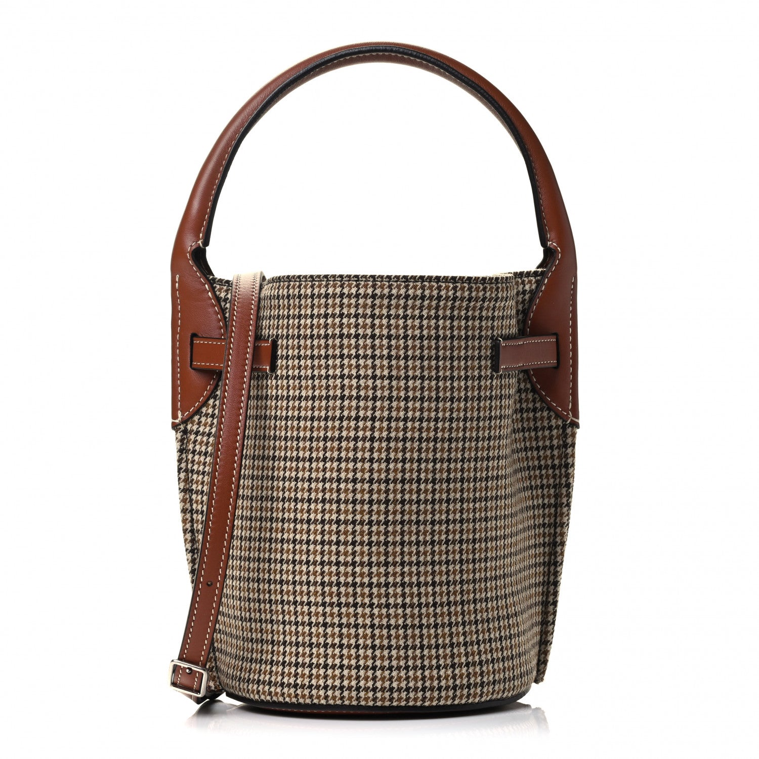 Celine Smooth Calfskin Tweed Nano Bucket Bag Tan 4 of 12