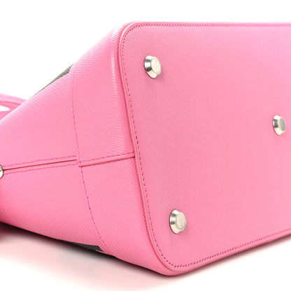Balenciaga Signature Grained Calfskin Logo M Ville Top Handle Bag Rose Bubblegum Black 7 of 8