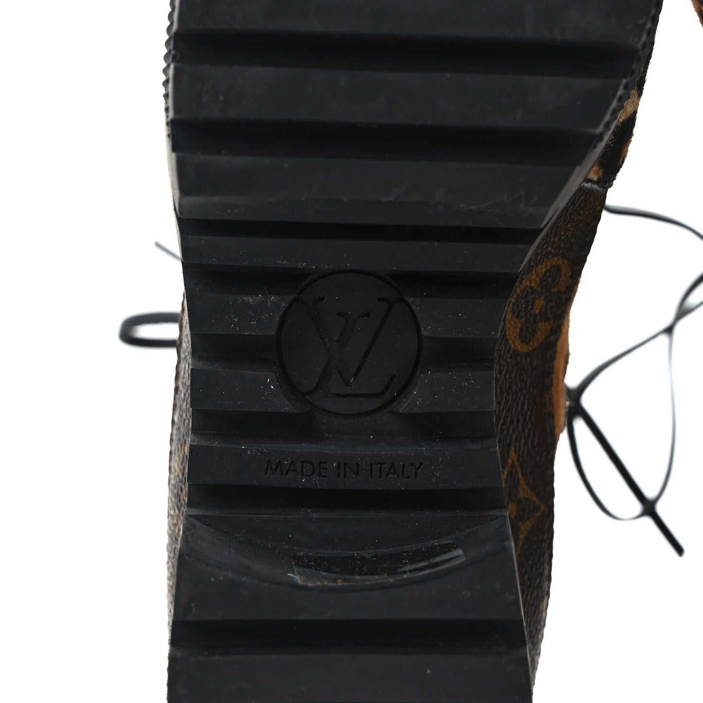 Suede Calfskin Monogram Laureate Platform Desert Boots 37.5 Cognac