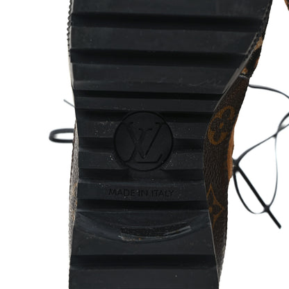 Louis Vuitton Suede Calfskin Monogram Laureate Platform Desert Boots 37.5 Cognac 6 of 8