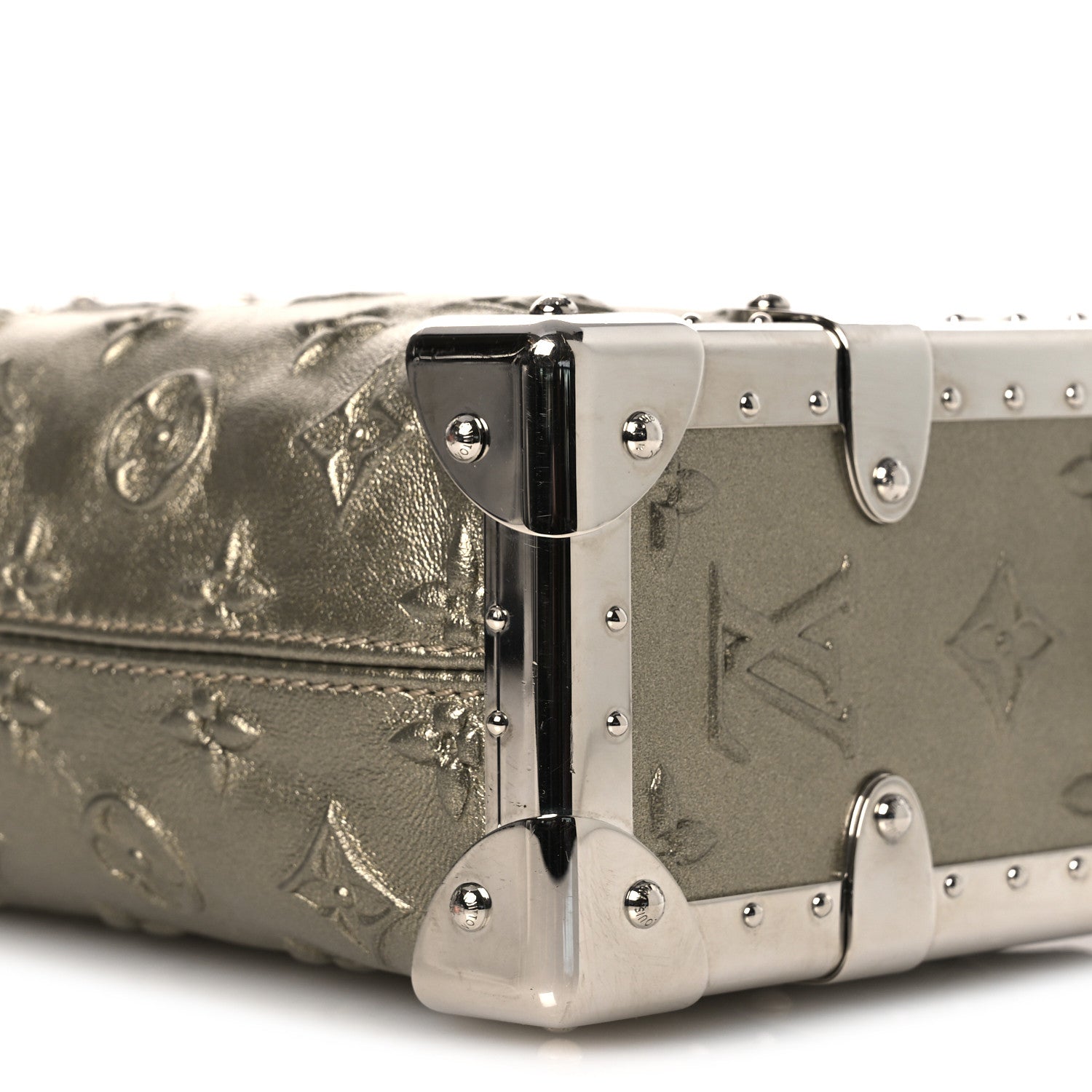 Louis Vuitton Calfskin Debossed Monogram Side Trunk Light Gold 10 of 12