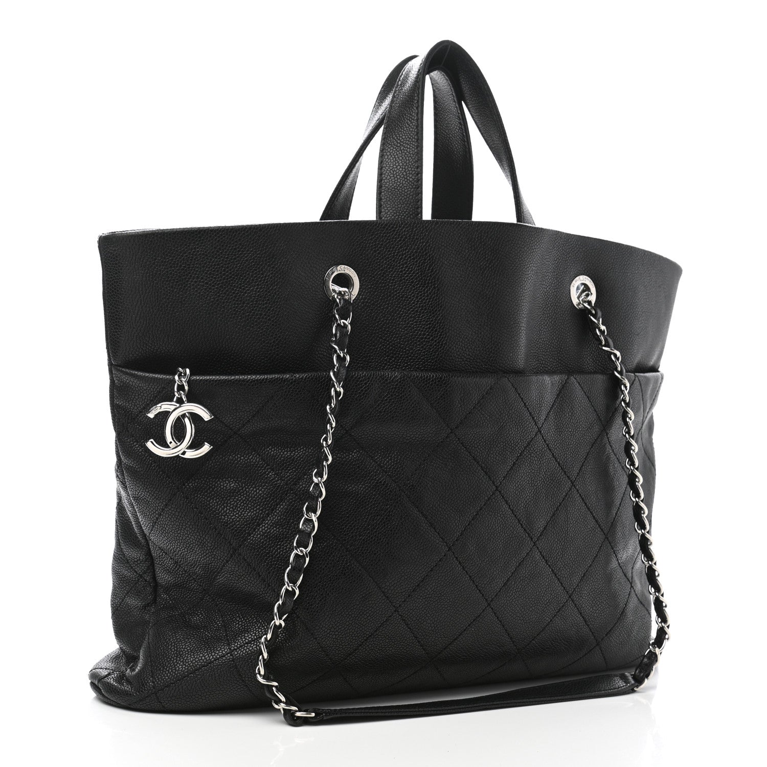Chanel Caviar Quilted Large CC Tote Black 3 of 12