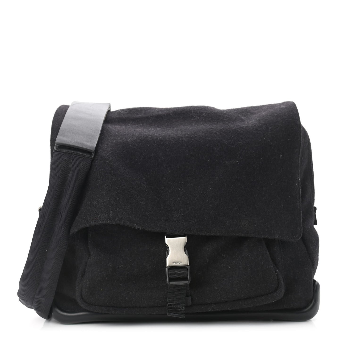 Wool Messenger Satchel Black