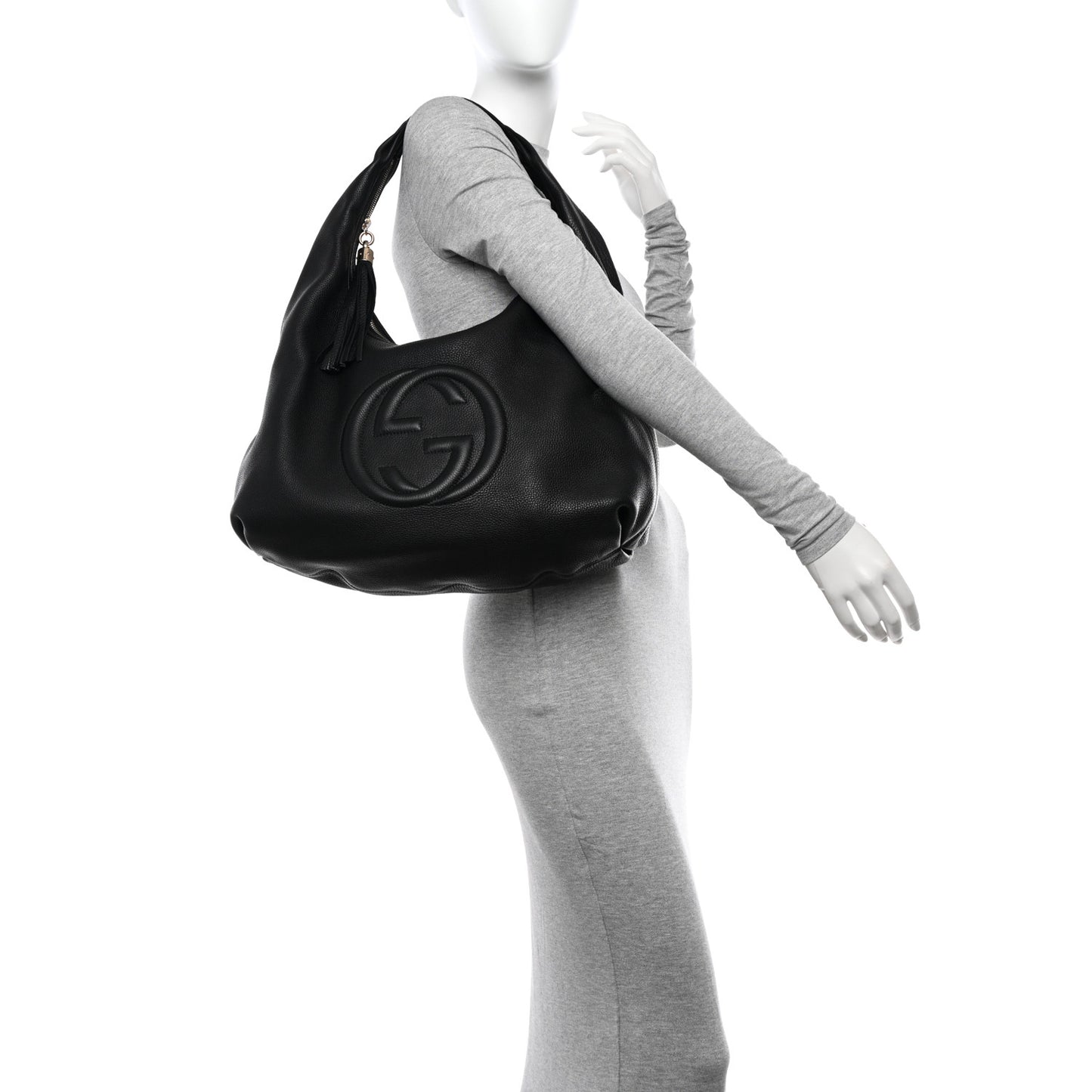 Pebbled Calfskin Soho Hobo Black