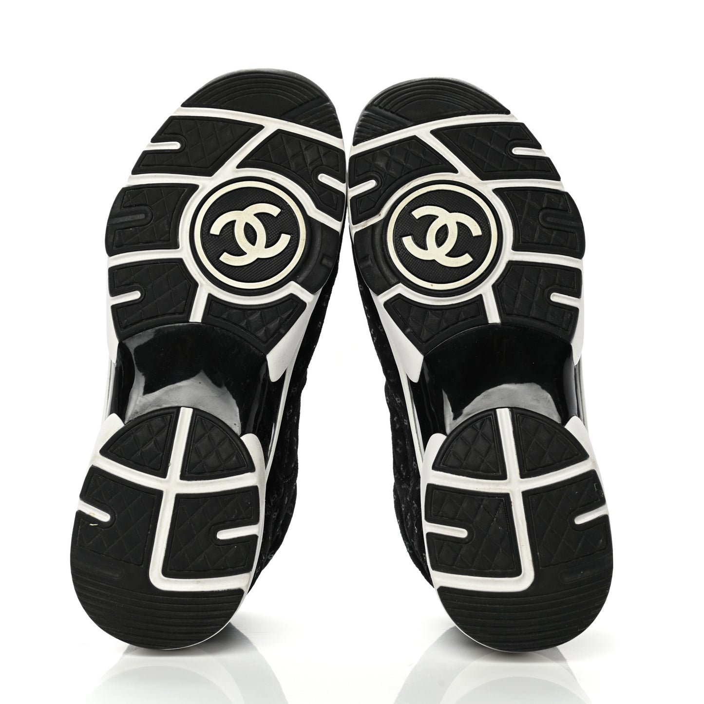 Suede Calfskin Printed CC Sneakers 38.5 Black