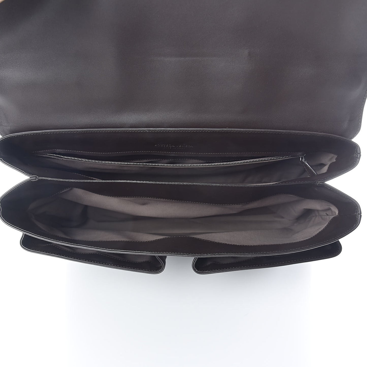 Calfskin Intrecciato Briefcase Ebano