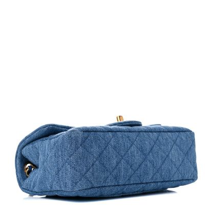 Chanel Denim Quilted Mini Pearl Crush Rectangular Flap Blue 4 of 10