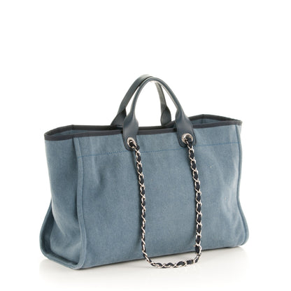 Chanel Canvas Sequin Large Deauville Tote Navy 4 of 8