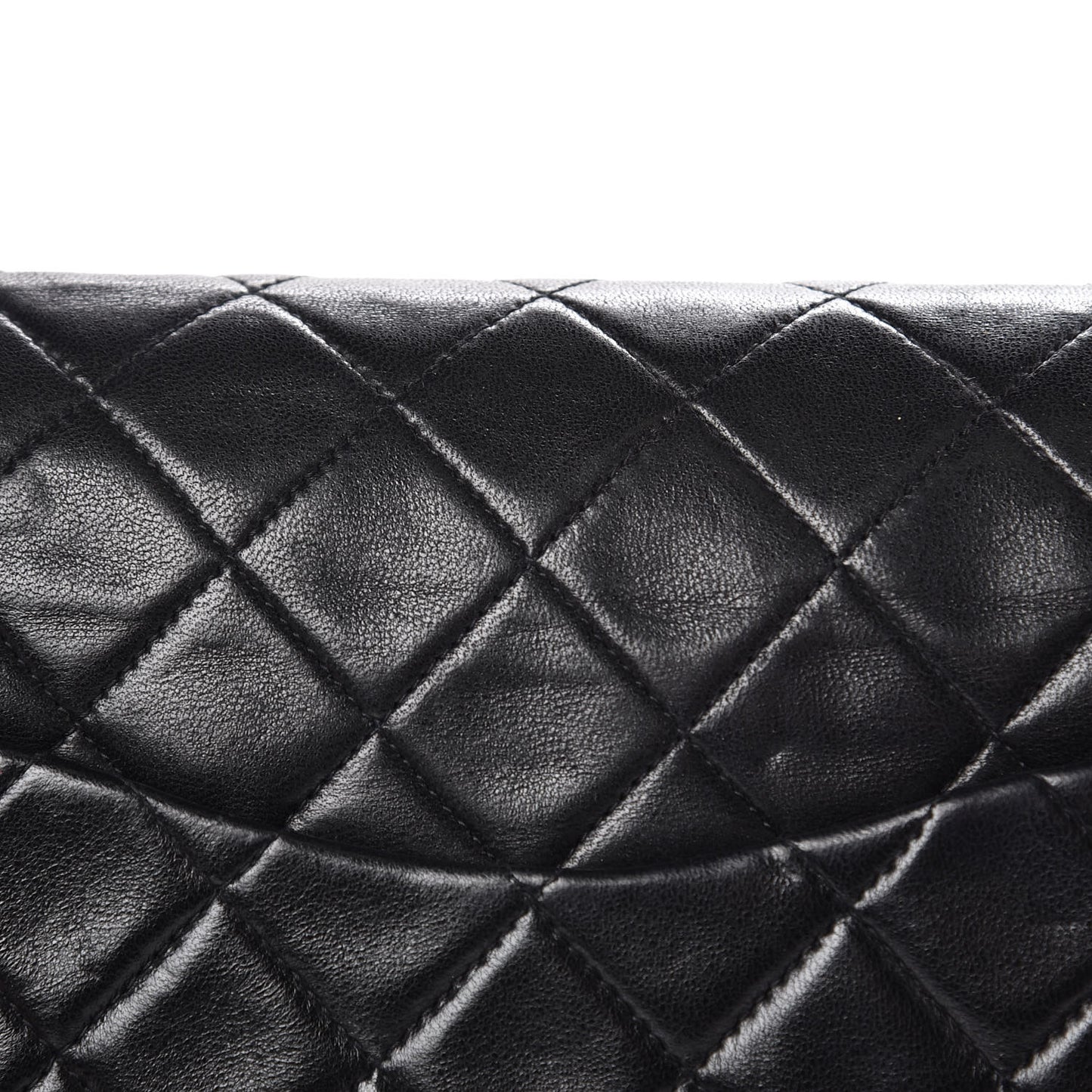 Lambskin Quilted Medium Double Flap Black