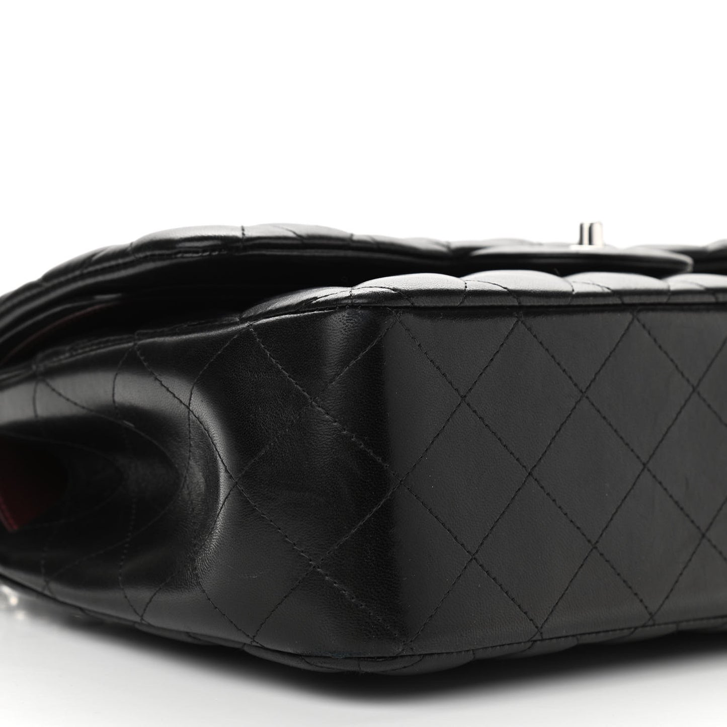 Lambskin Quilted Jumbo Double Flap Black