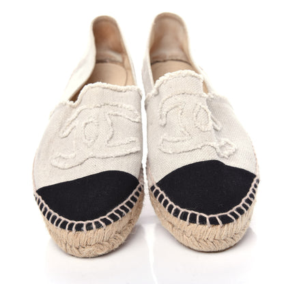 Chanel Linen CC Espadrilles 40 Beige Black 5 of 11