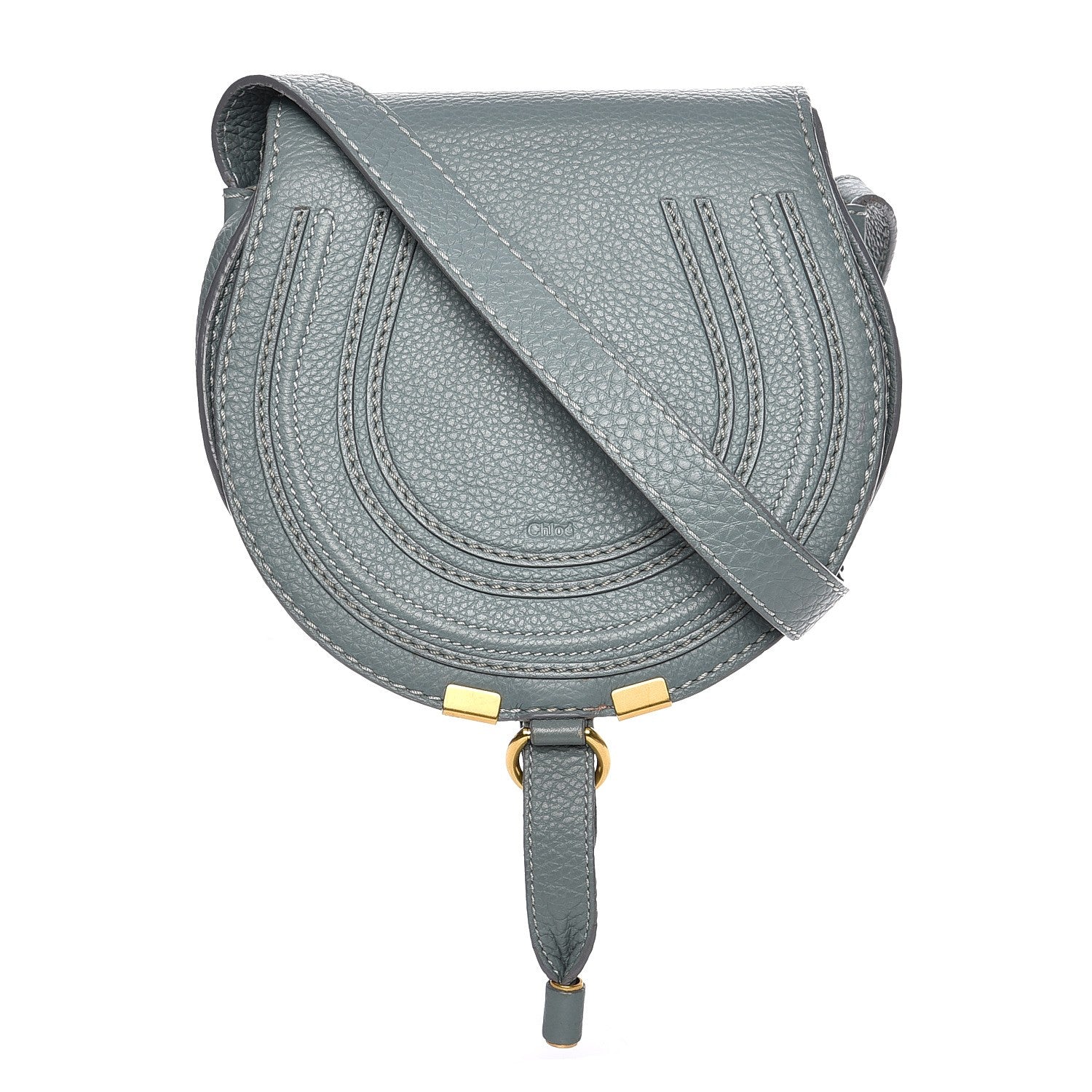 Chloe Calfskin Mini Marcie Round Crossbody Bag Cloudy Blue 1 of 9