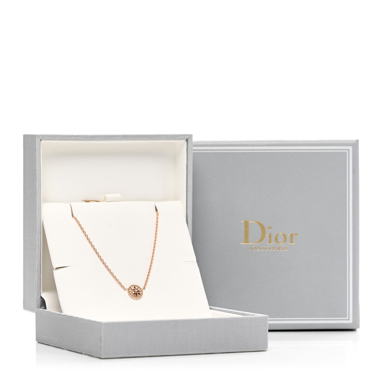 Christian Dior 18K Rose Gold Diamond XS Rose Des Vents Necklace