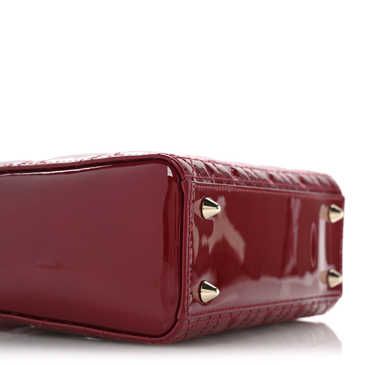 Patent Cannage Small Lady Dior Cherry Red