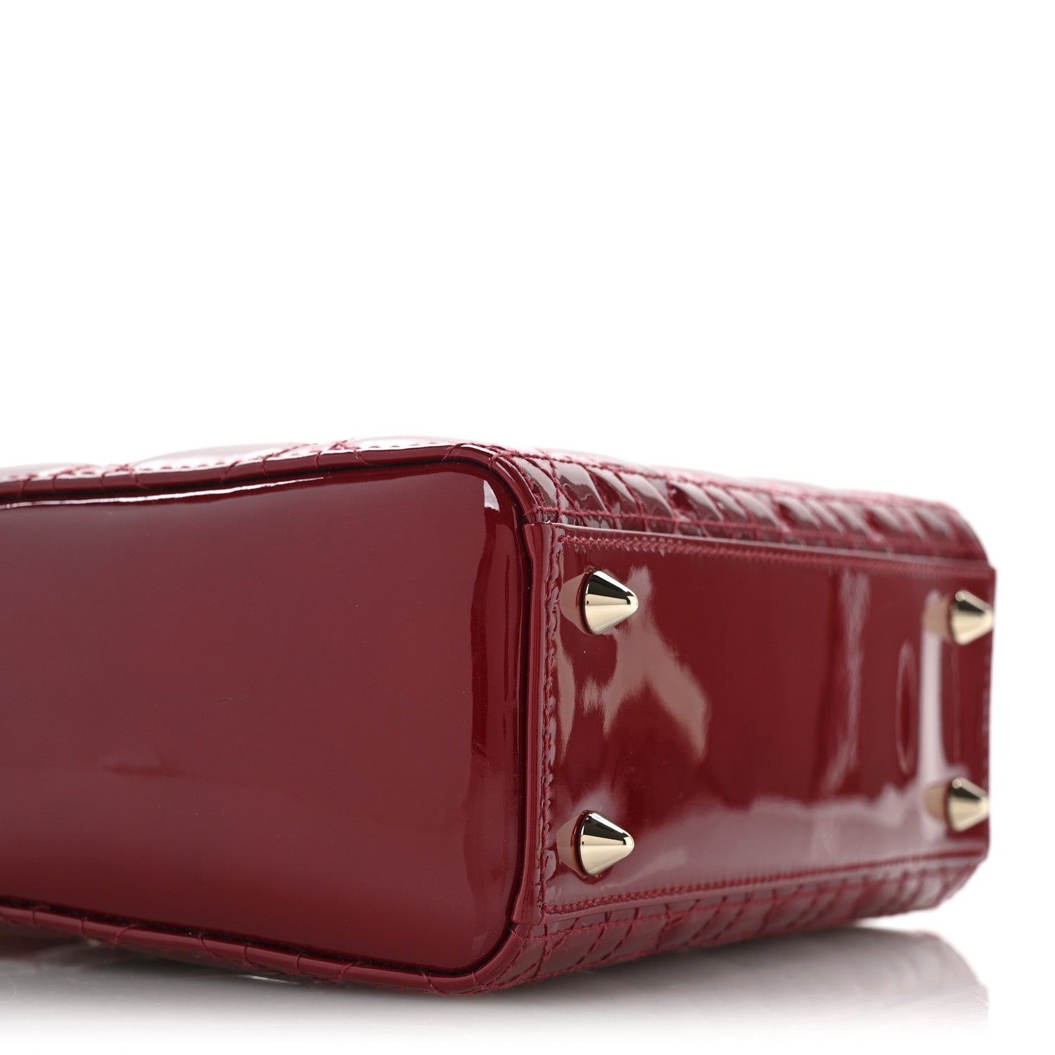 Christian Dior Patent Cannage Small Lady Dior Cherry Red 9 of 11