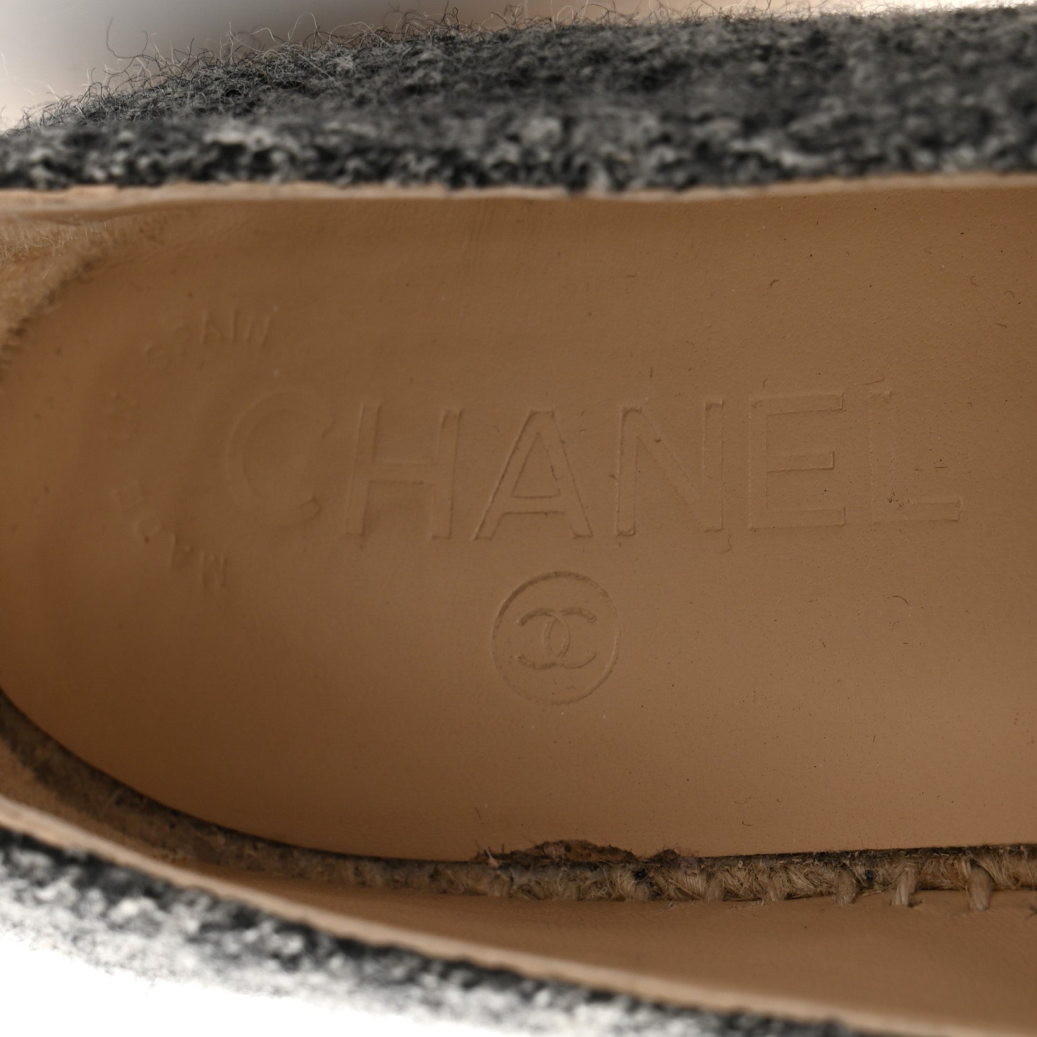 Chanel Wool Velvet CC Espadrilles 37 Grey Black 8 of 15
