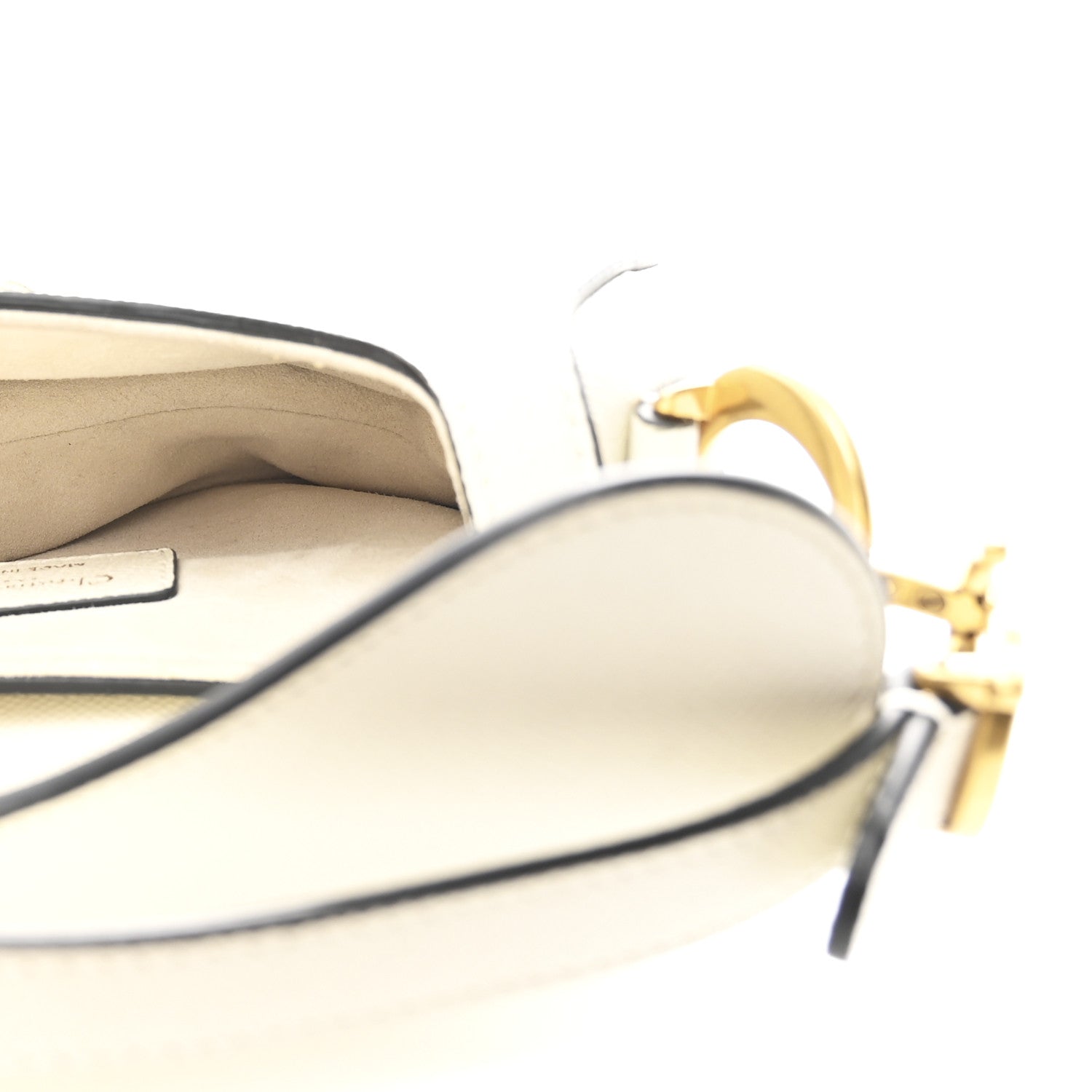 Christian Dior Grained Calfskin Mini Saddle Bag White 5 of 10