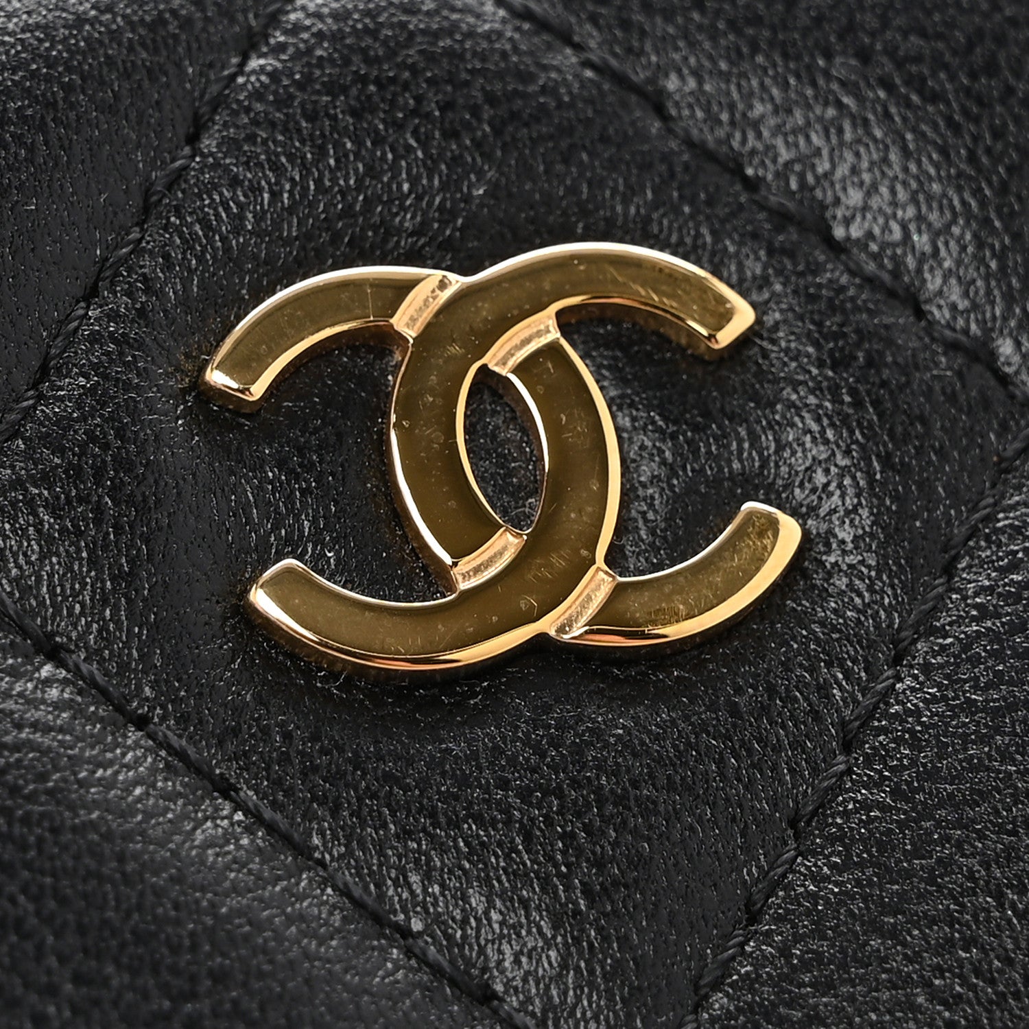 Chanel Lambskin Quilted Zip Coin Purse Black 8 of 9