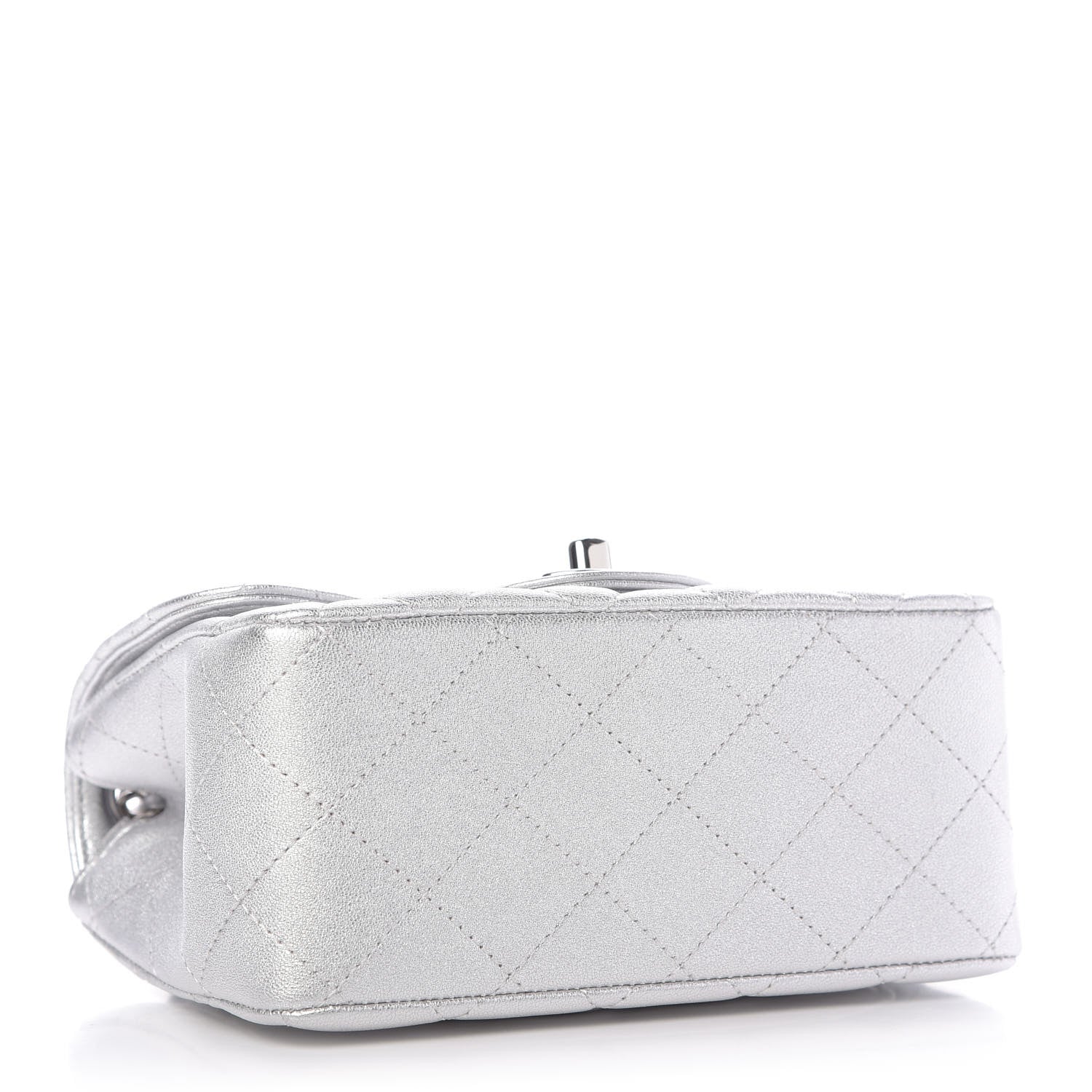 Chanel Metallic Lambskin Quilted Mini Square Flap Silver 4 of 10