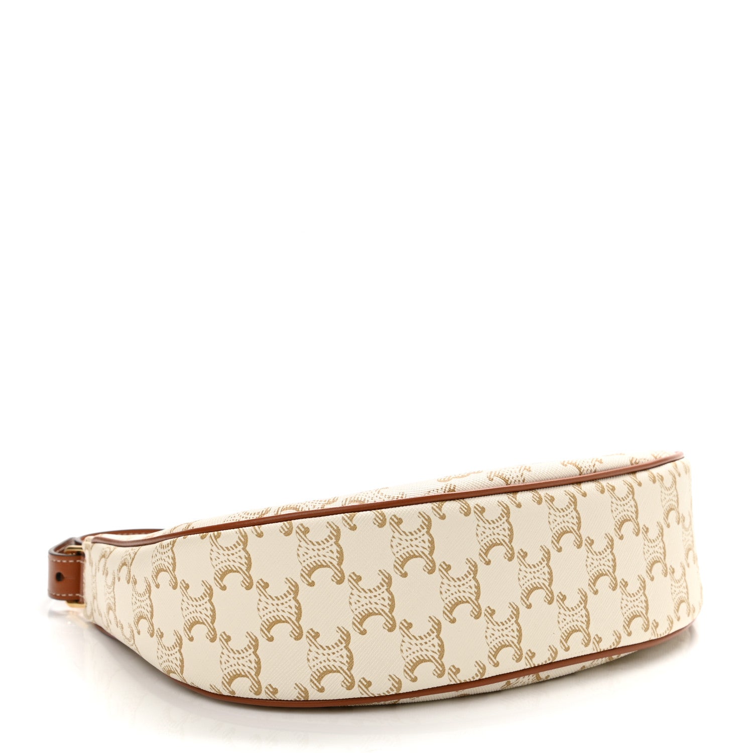 Celine Canvas Calfskin Ava Triomphe Shoulder Bag White 4 of 11