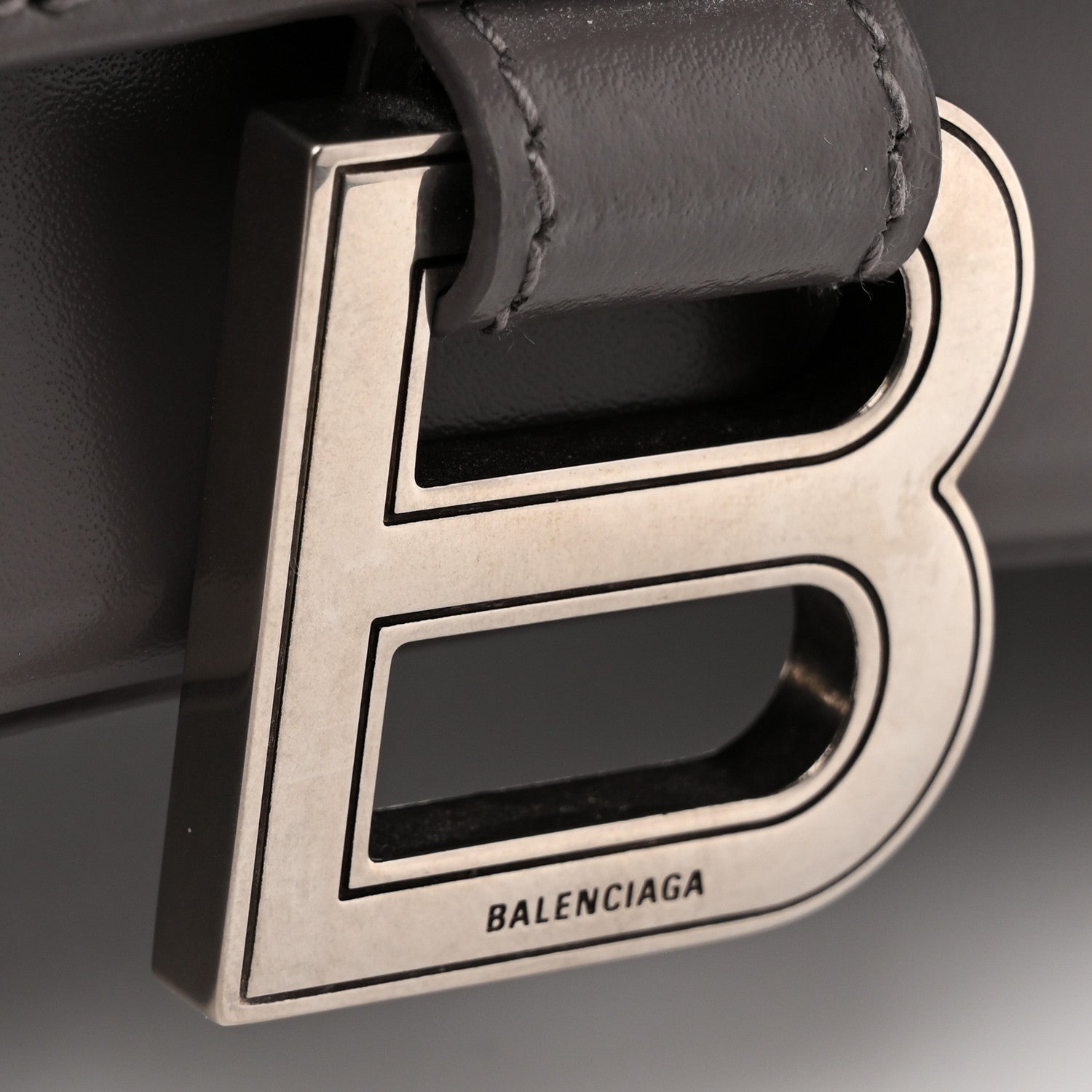 Balenciaga Shiny Box Calfskin Small Hourglass Top Handle Bag Dark Grey 11 of 12