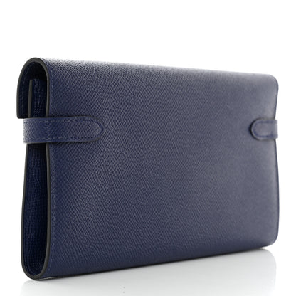 Hermes Epsom Kelly Longue Wallet Bleu Saphir 3 of 9
