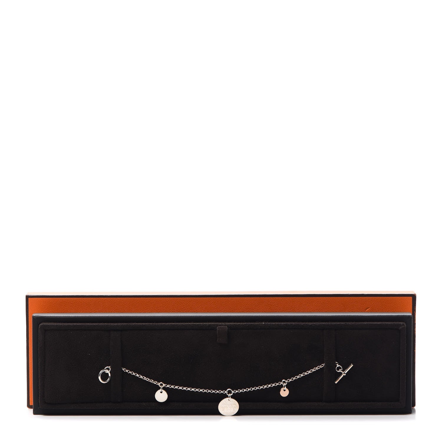 Hermes Sterling Silver 18K Rose Gold PM Ex-Libris Bracelet SH 5 of 5