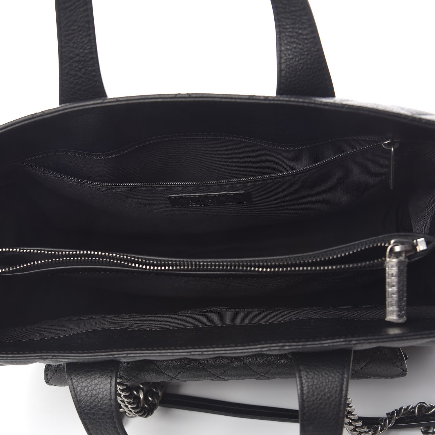 Chanel Grained Calfskin Quilted Large Casual Pocket Tote Black 5 of 13