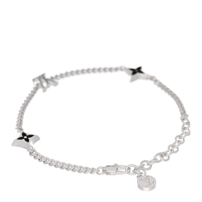 Louis Vuitton Sterling Silver Enamel LV Spike Bracelet Black 2 of 4