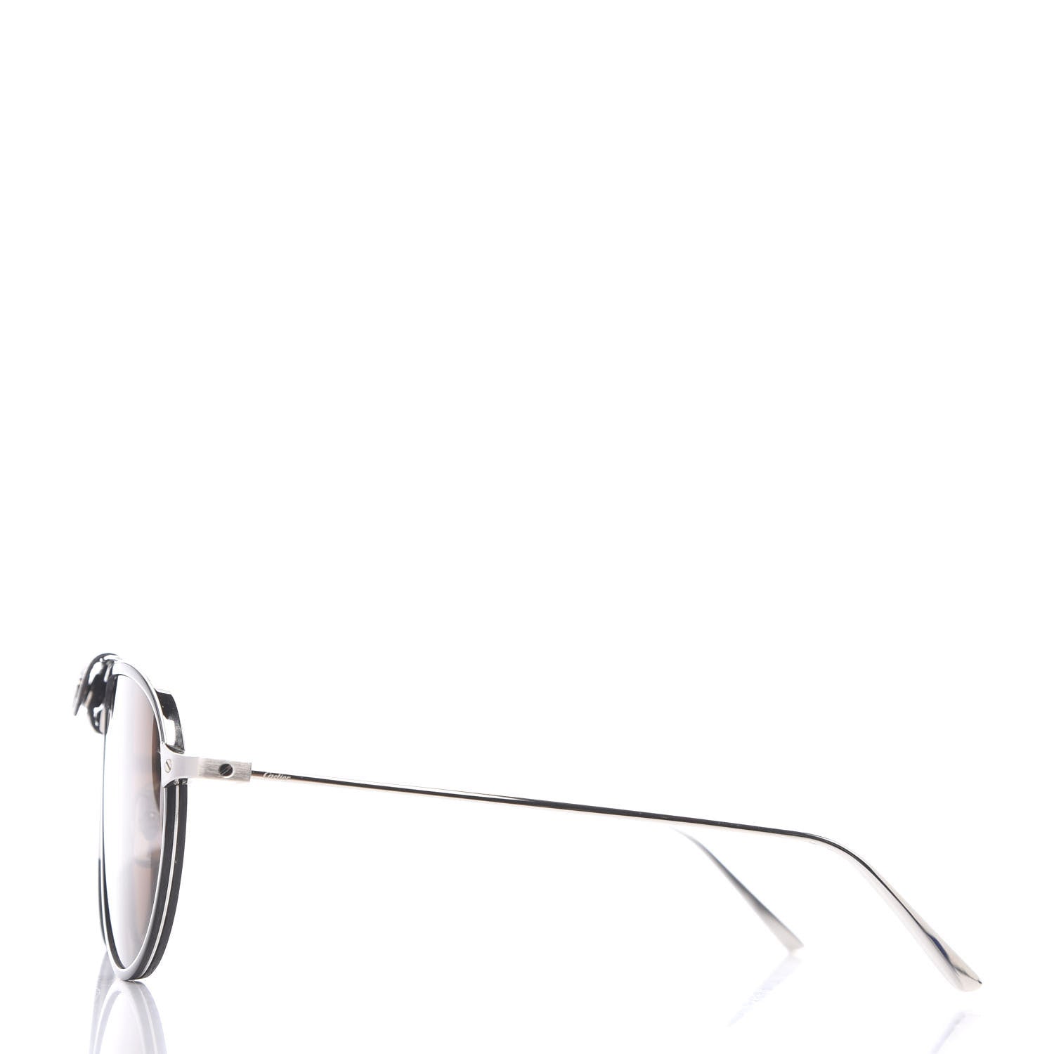 Cartier Black Horn Carbon Santos De Aviator Sunglasses Brown 2 of 7