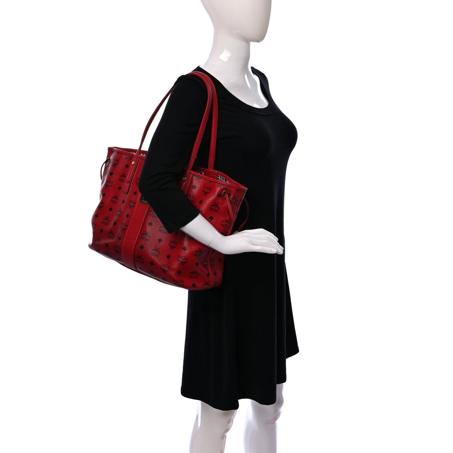 Visetos Medium Liz Reversible Shopper Tote Ruby Red