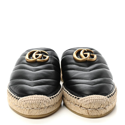 Gucci Nappa Matelasse GG Marmont Espadrille Slippers 37 Black 2 of 8