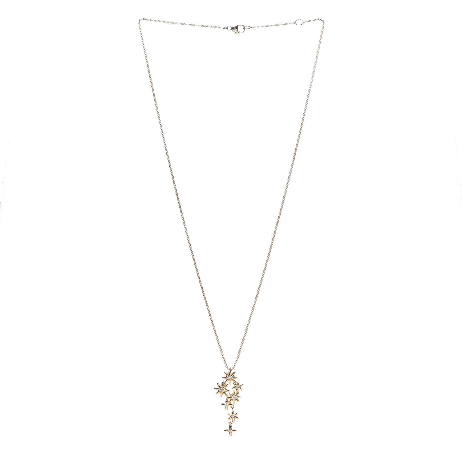 David Yurman 18K Yellow Gold Diamond Starburst Constellation Drop Necklace 3 of 5