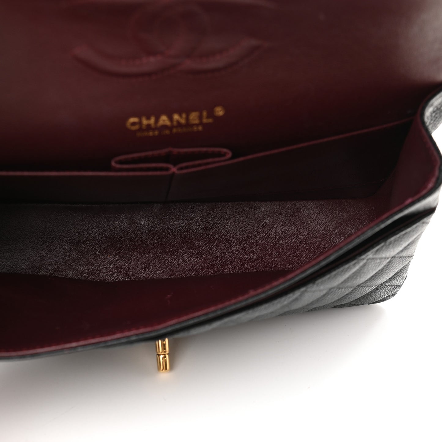 Caviar Quilted Medium Double Flap Black