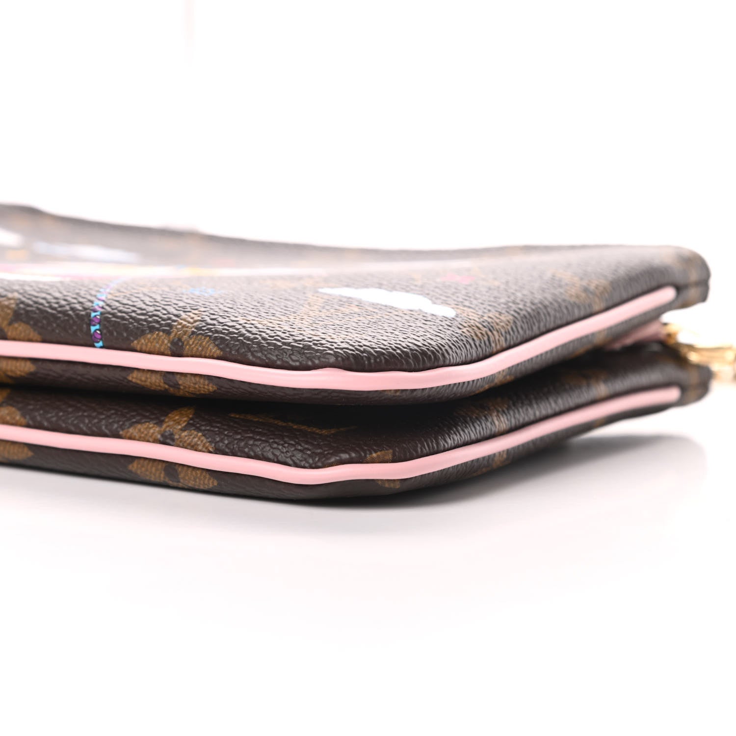Louis Vuitton Monogram 2020 Christmas Animation Big Wheel Double Zip Pochette Rose Ballerine 11 of 12