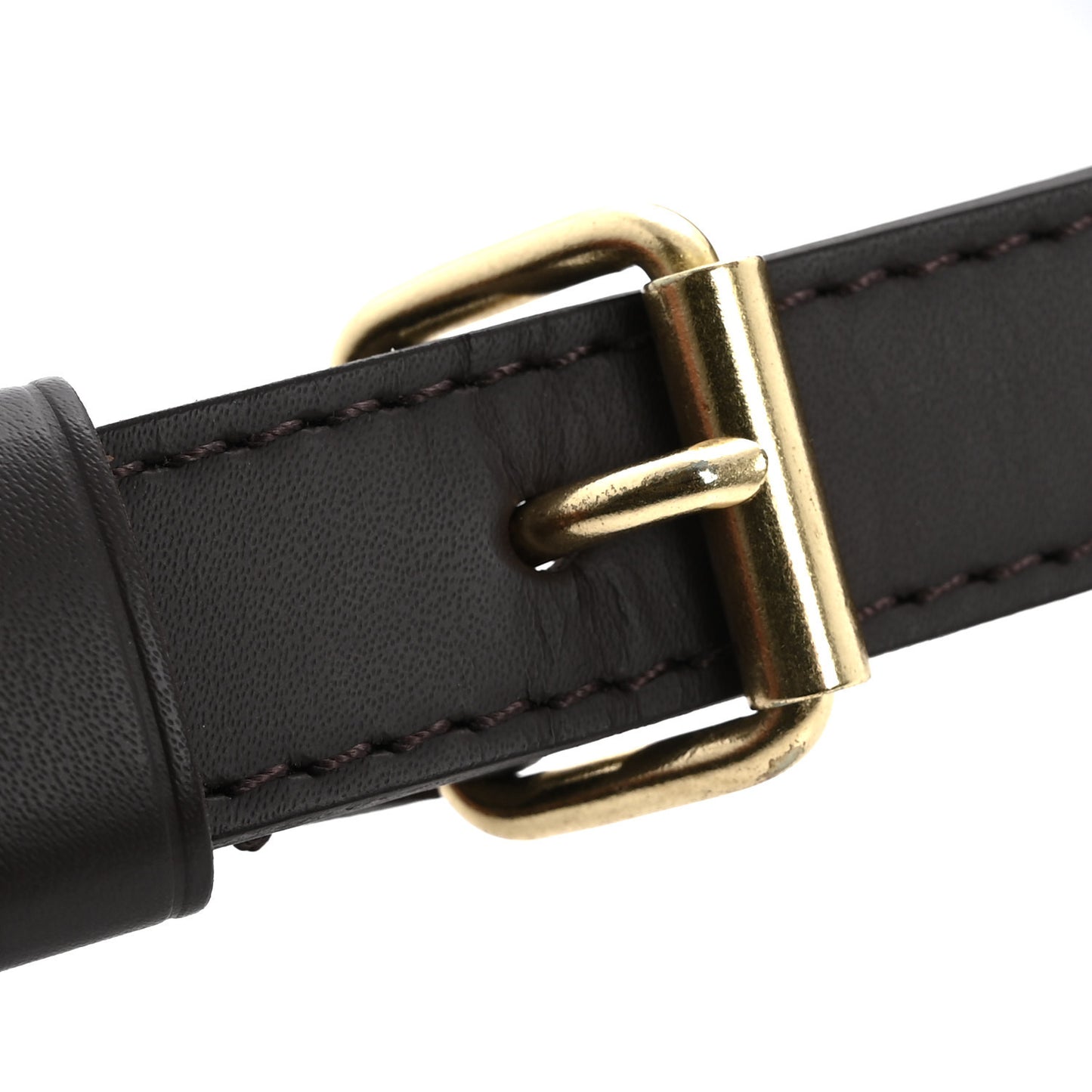 Calfskin Adjustable Speedy Bandouliere Shoulder Strap Brown