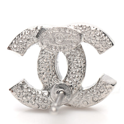 Chanel Crystal Timeless CC Earrings Silver 4 of 4