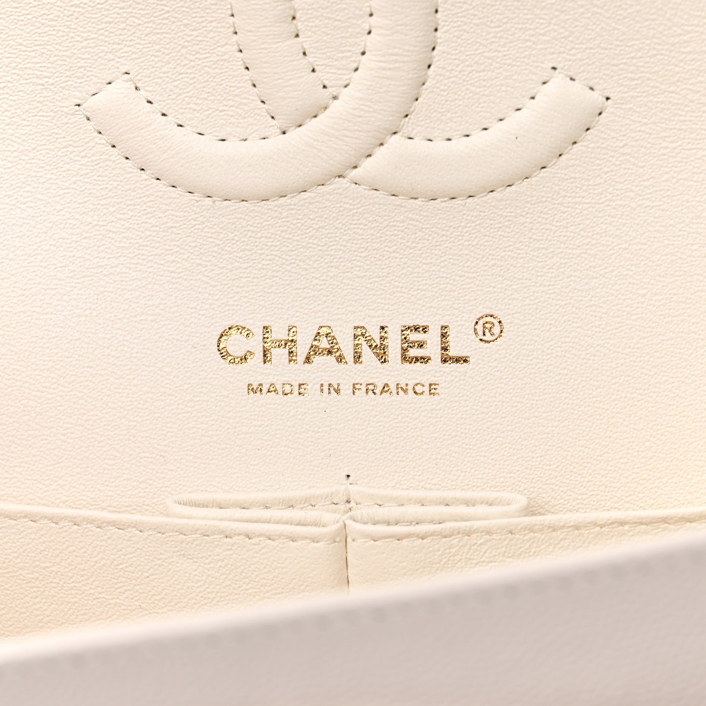 Caviar Quilted Medium Double Flap White
