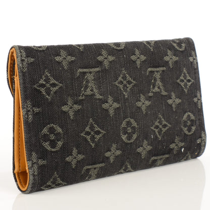 Louis Vuitton Denim Amelia Wallet Black 3 of 8