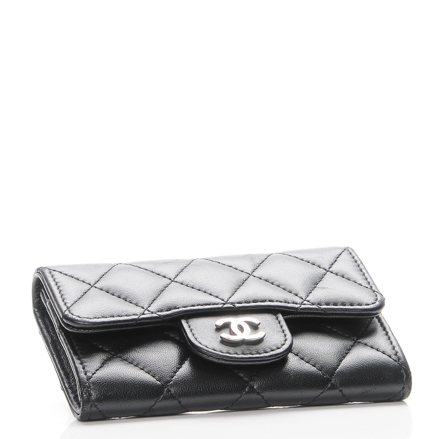 Chanel Lambskin Quilted Flap Card Holder Black 4 of 9
